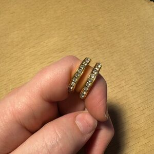 Gold and Silver Sparkling Crystal Earrings